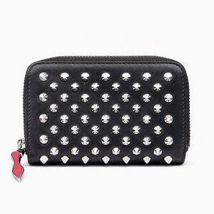 Christian Louboutin Panettone Spiked Leather Card Holder/ Coin Purse
